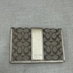 Coach Gold and Brown Signature Card Holder